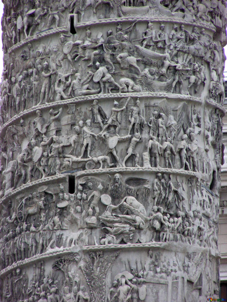 Detaliu al reliefurilor de pe coloana lui Marcus Aurelius.