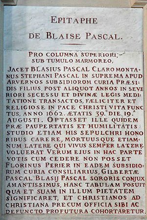 Epitaf Blaise Pascal