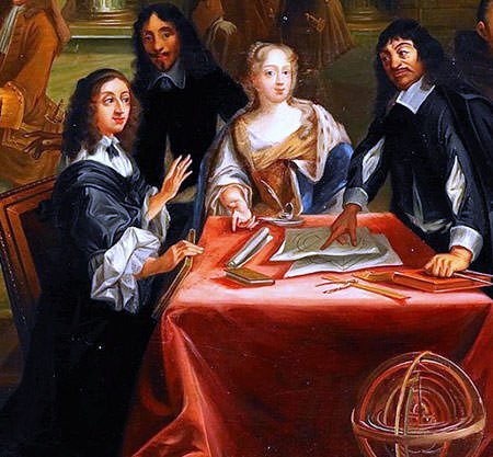 Regina Christina a Suediei cu Rene Descartes